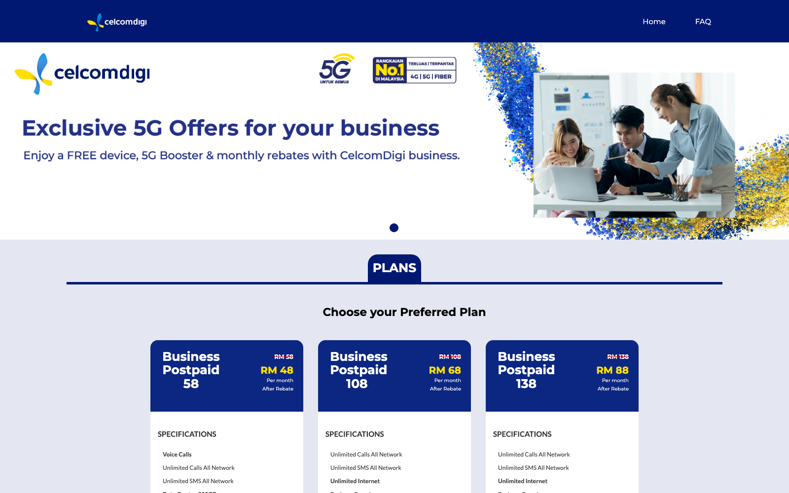CelcomDigi campaign pages preview